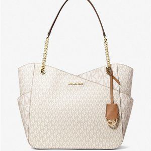 MICHAEL KORS Jet Set Large Logo Shoulder Bag Vanilla